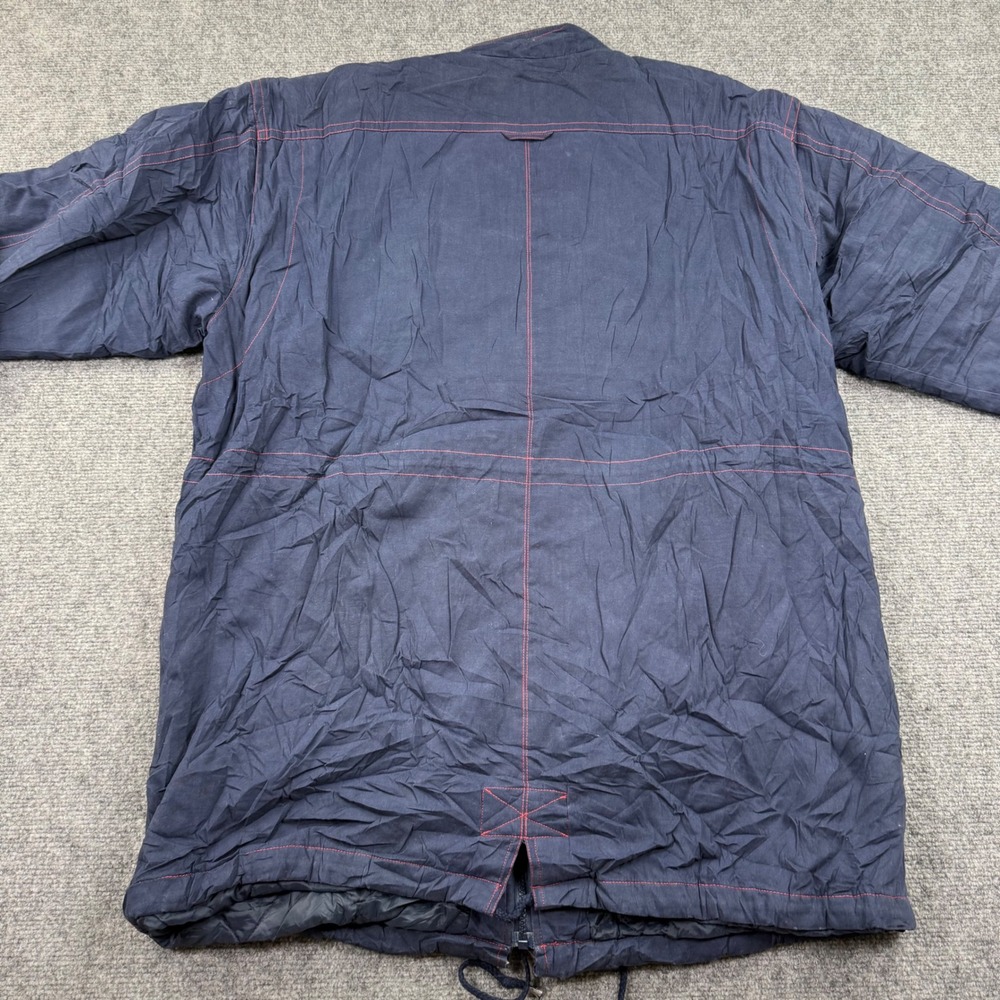 Cabin Creek Parka Jacket Large Navy Blue Quilted Lined Utility Vintage Men's - Picture 9 of 11